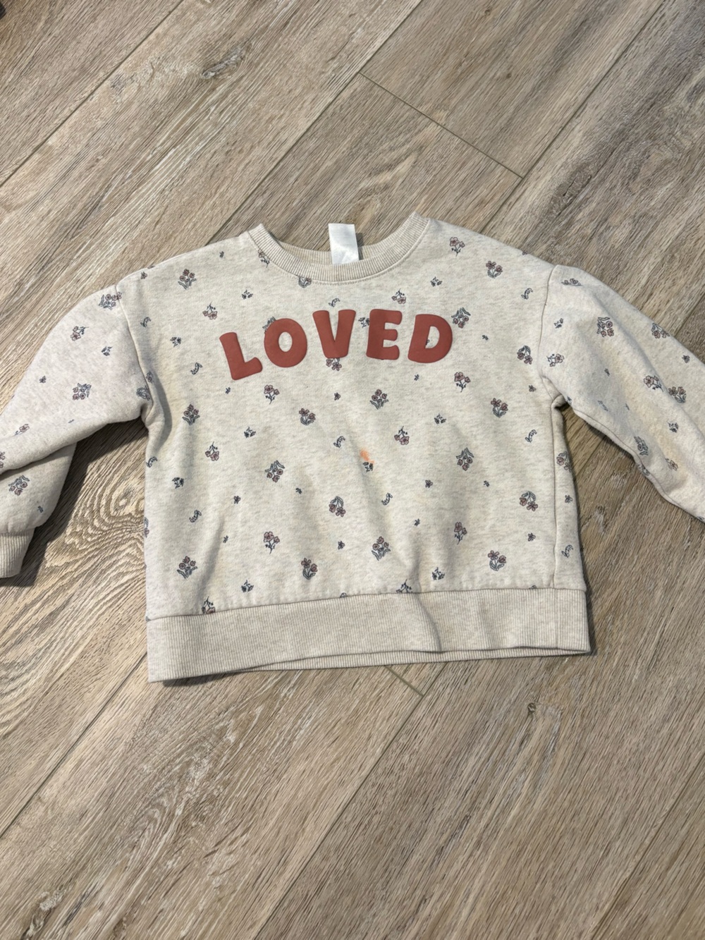 CARTER’S | “LOVED” Cream Sweatshirt with Floral Print